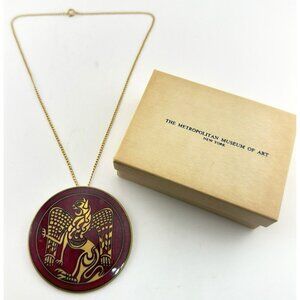 Metropolitan Museum Of Art MMA Necklace Winged Lion St Marks Brooch Red Enamel
